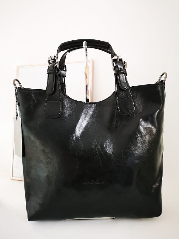 Ines Delaure torebka shopper czarna POZYCJA TESTOWA