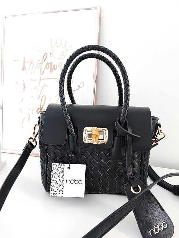 Nobo mini torebka shopper czarna pleciona