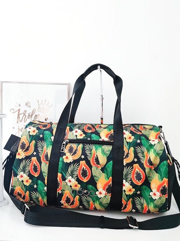 Nobo torba maxi shopper multi print zielona