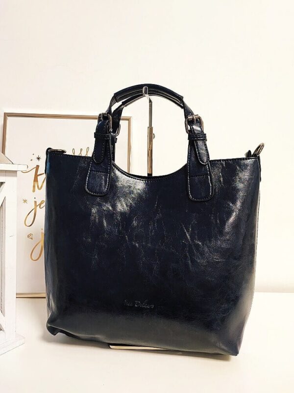Ines Delaure torebka shopper granatowoczarna