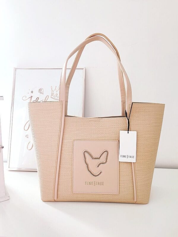 Eva Minge torba shopper na ramię beżowa