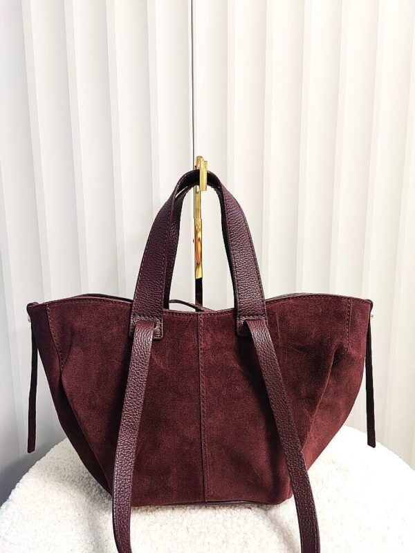Laura Biaggi torba mini shopper zamszowa bordowa