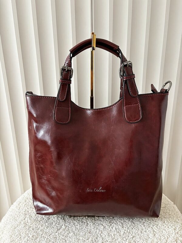Ines Delaure torebka shopper bordowa