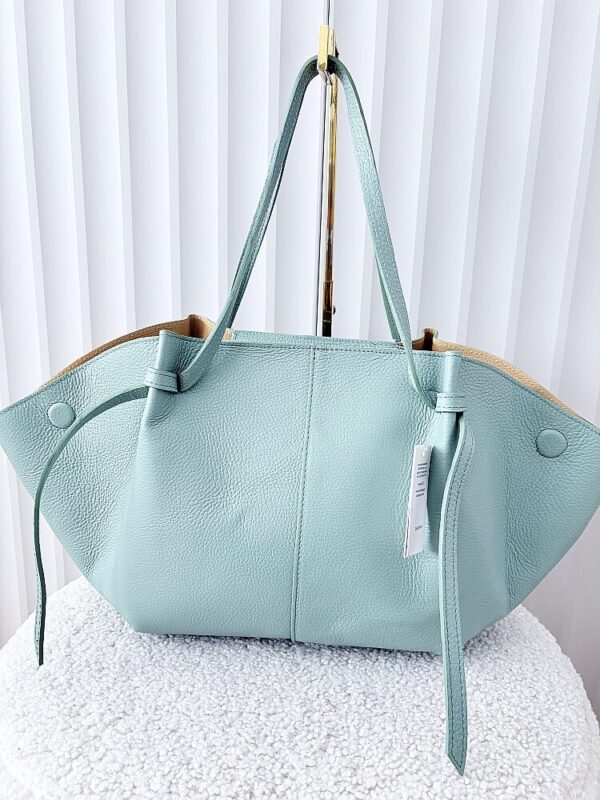 Laura Biaggi torba shopper skórzana zielona